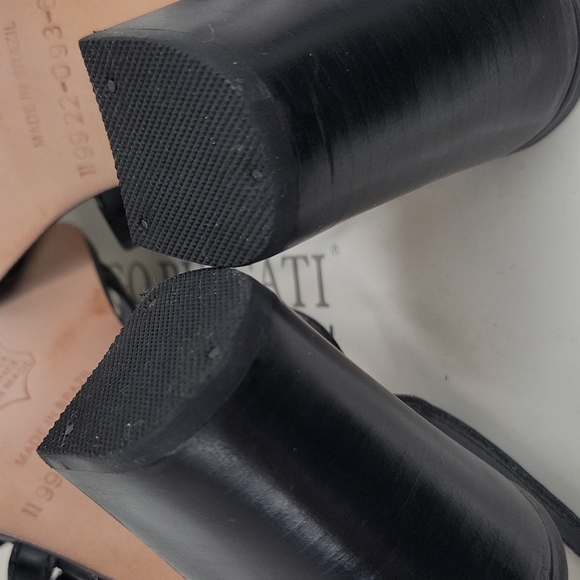 Black Leather High Heel Sandals Ankle Strap Made in Brazil 6 - Picture 15 of 16